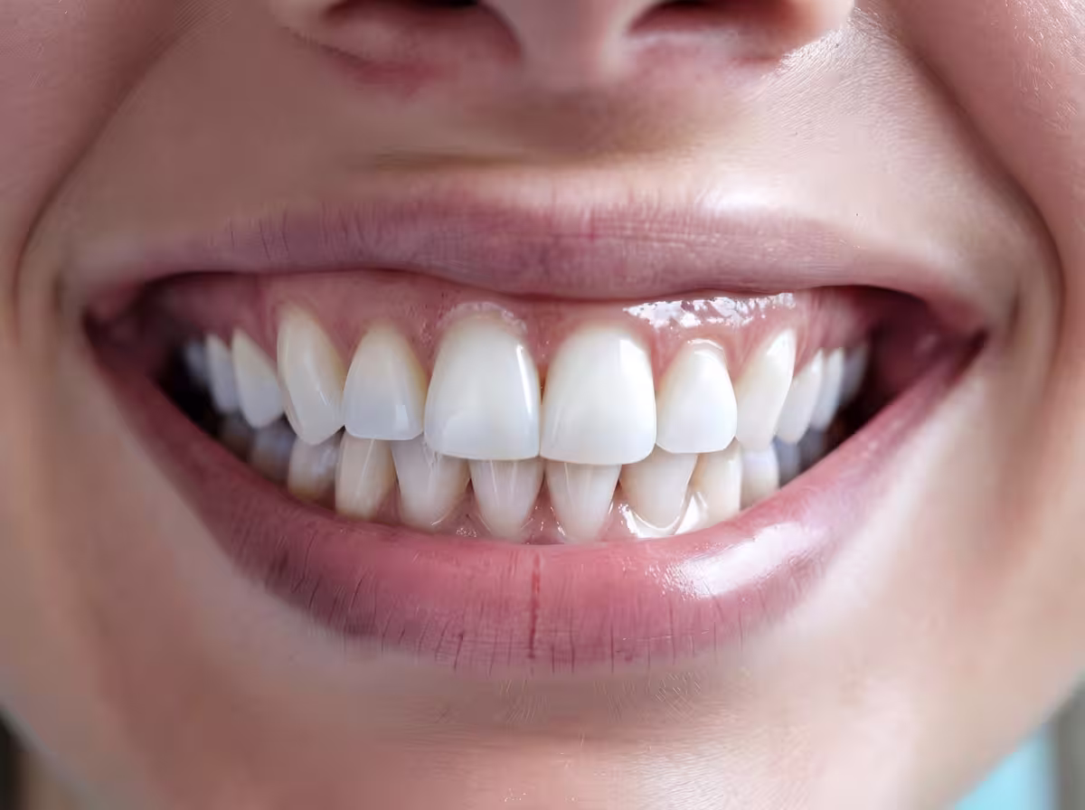 After treatment: teeth restored, even and lightened